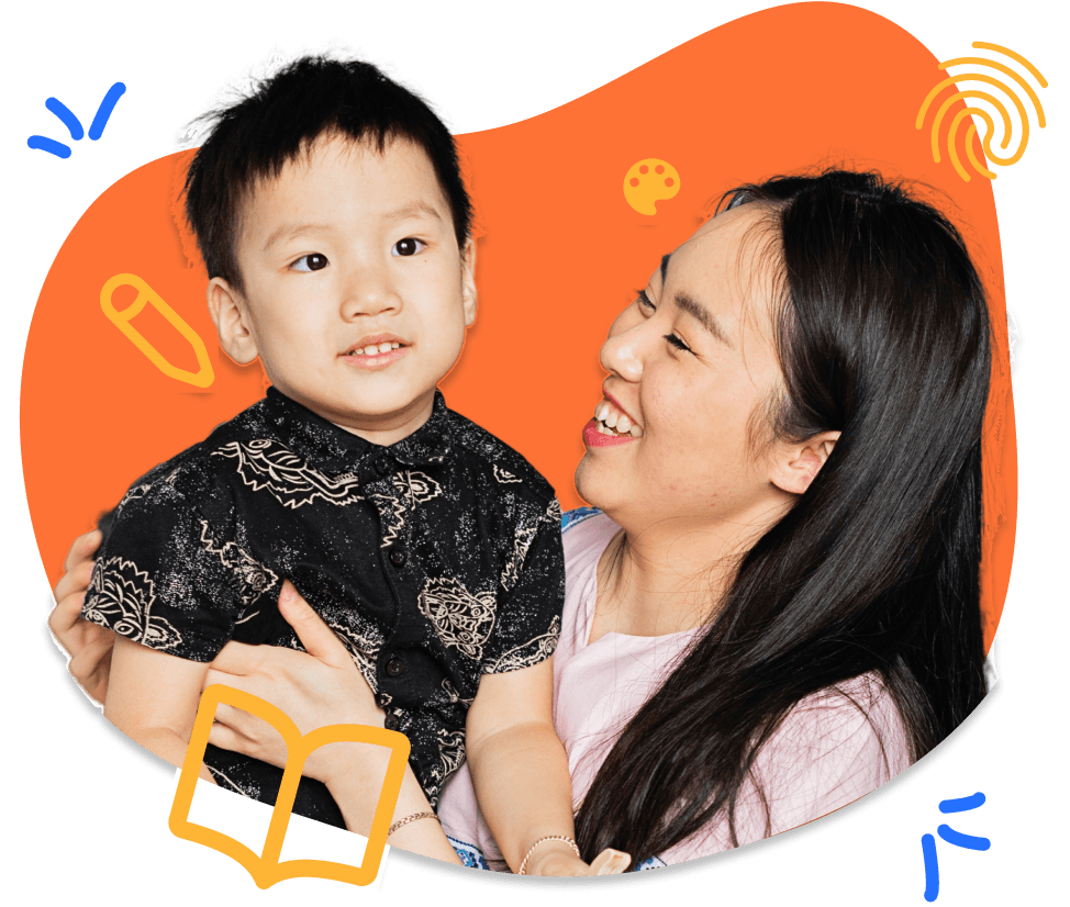 Ibu dan anak yang mengikuti Fingerprint Analysis